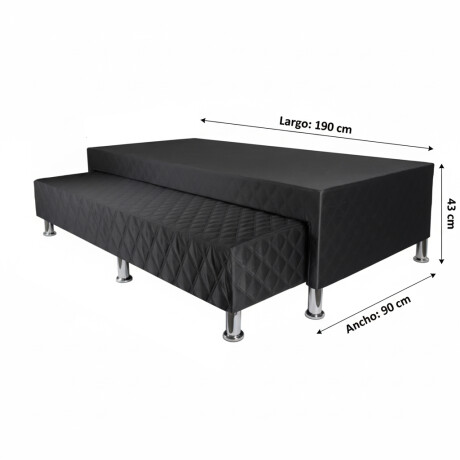 BOX BASE CAMA AUXILIAR MARINERA DE 1 PLAZA NEGRO