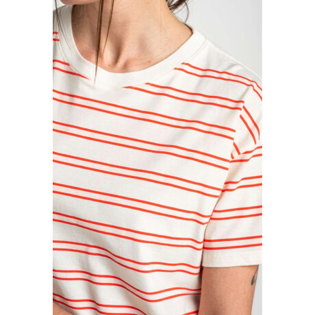 Remera Rayada Algodón Rojo