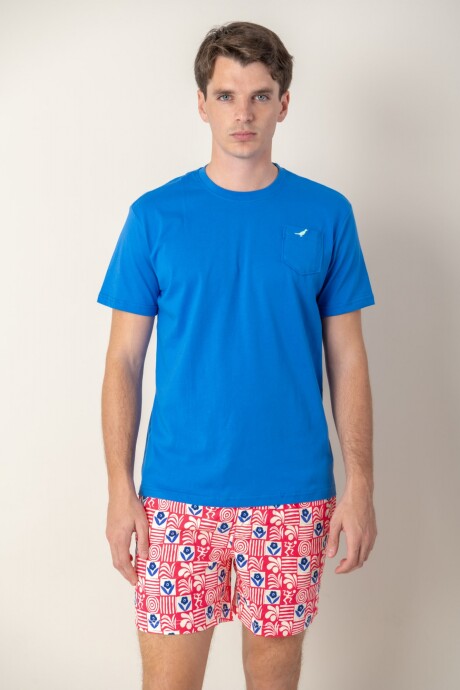 T-Shirt con bolsillo Celeste