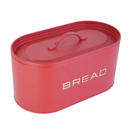 Panera de metal con tapa ovalada Rojo Panera de metal con tapa ovalada Rojo