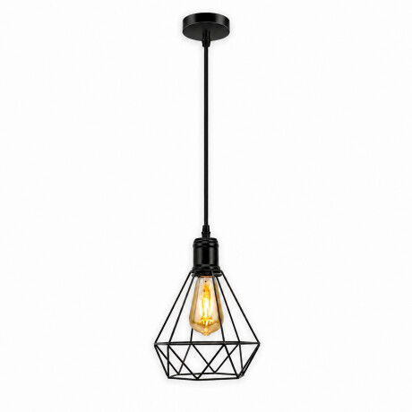 Lámpara Colgante Hierro E27 Diseño Vintage Decorativo Negro