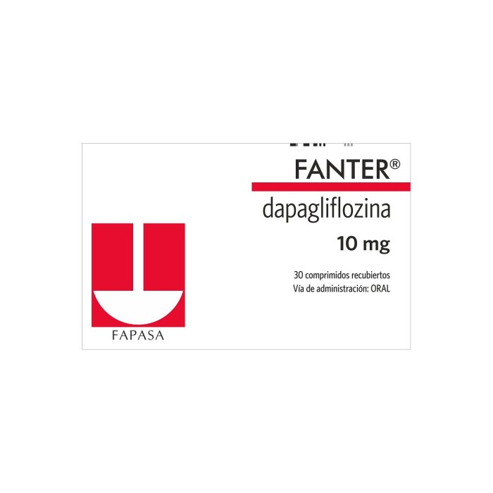FANTER DAPAGLIFLOZINA 10 MG. CJ X 30 COM única