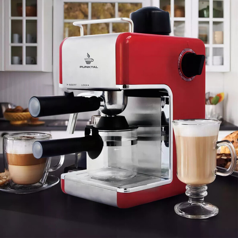 Cafetera Punktal PK-C103 automática roja y plata expreso 220V Cafetera Punktal Pk-c103 Automática Roja Y Plata Expreso 220v