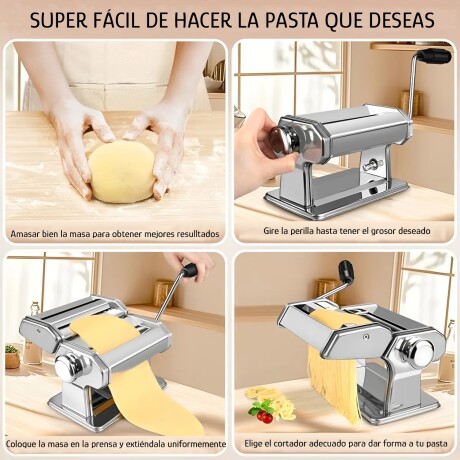 Set Maquina Pastas Tallarines+ Espátula Corta Masa Pizza Gris
