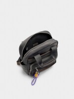 Mochila De Nylon Con Colgante gris