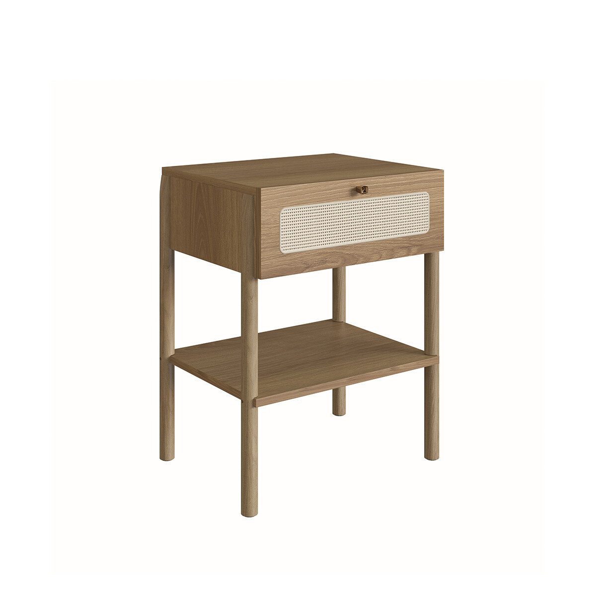Mesa de Luz Oslo - 1 Cajon - Natural con tejido 