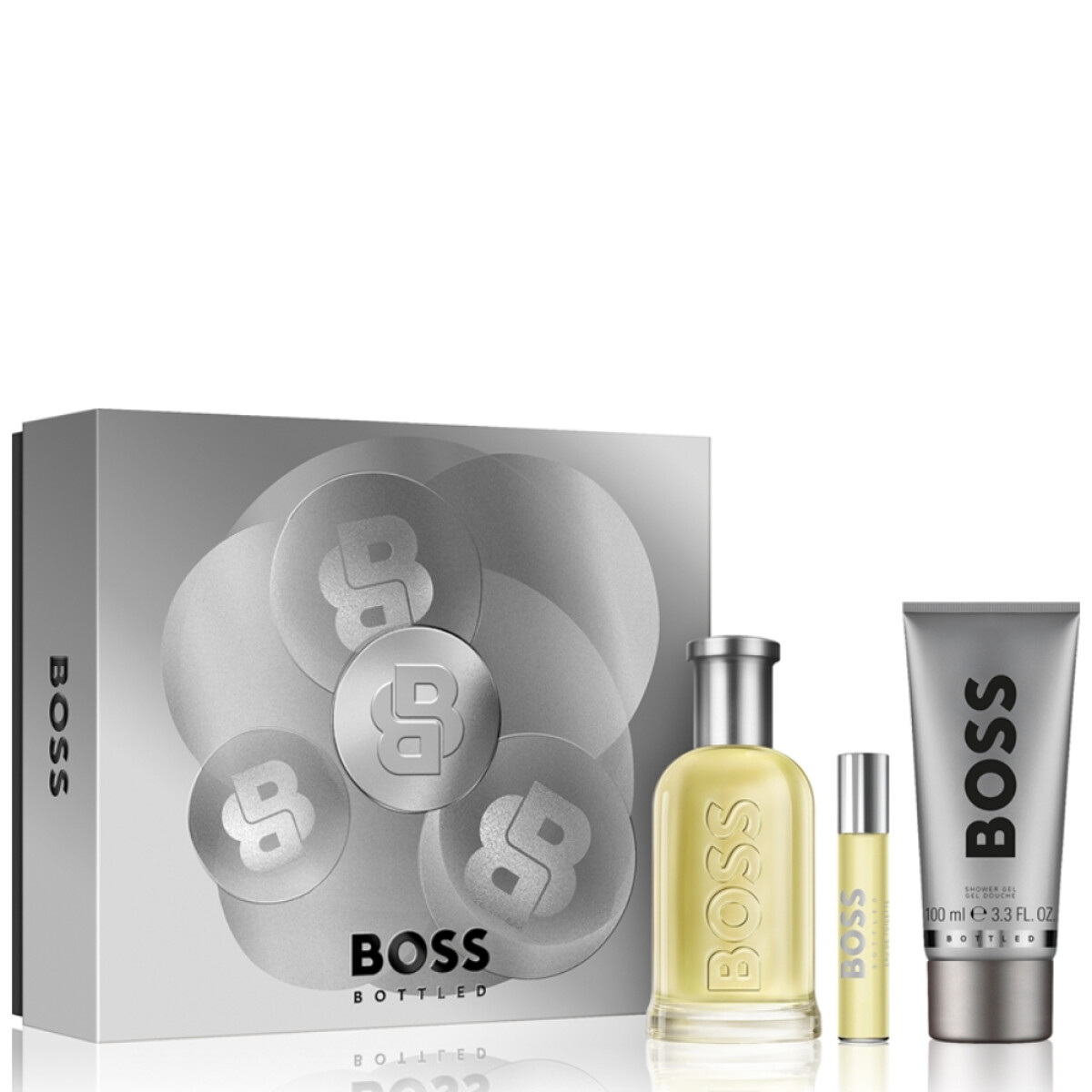 Cofre Perfume Boss Bottled EDT 100ml + Travel Size 10ml + Shower Gel 100ml 