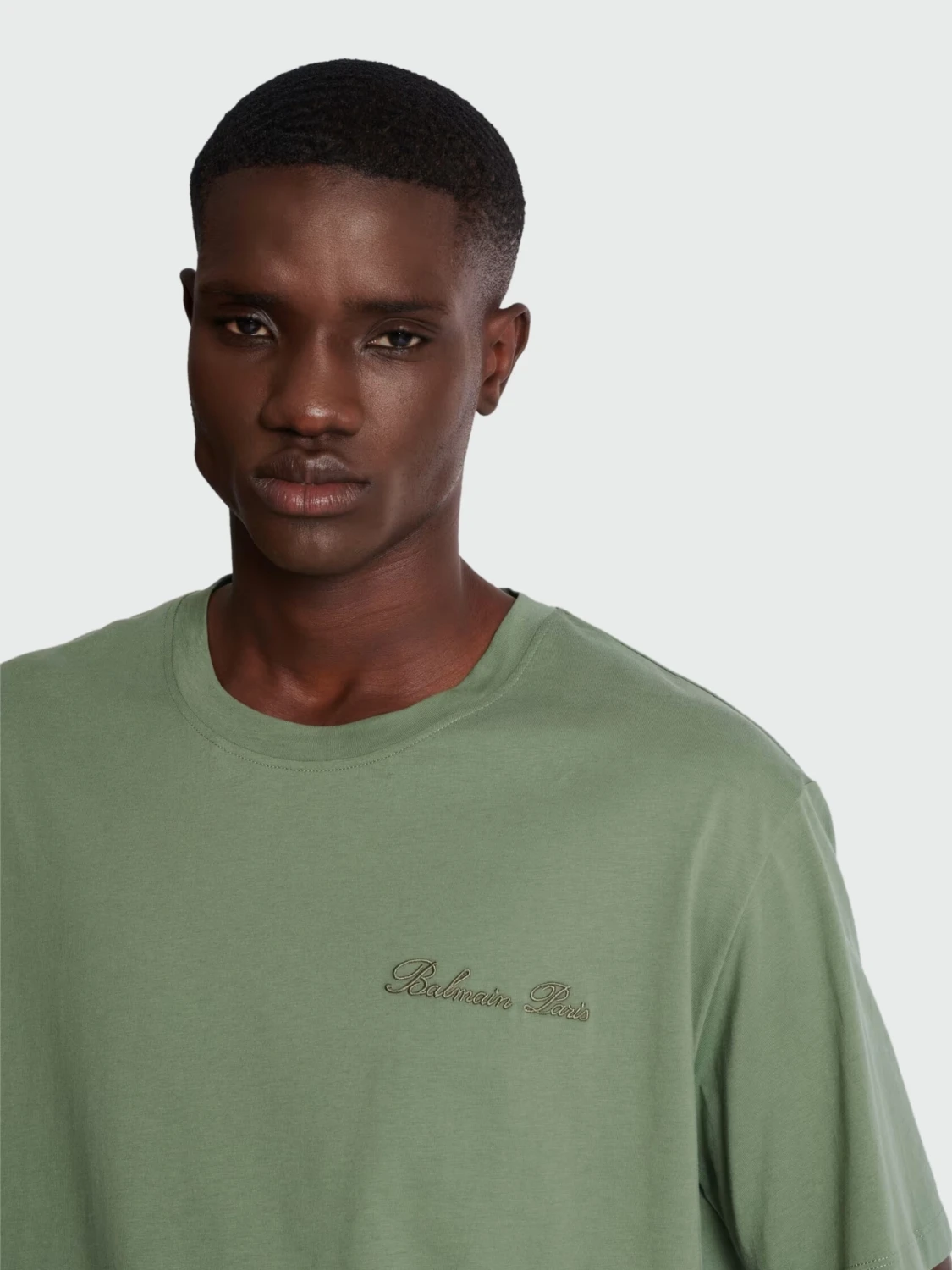 Balmain - Remera de corte holgado con discreto bordado Balmain signature Verde