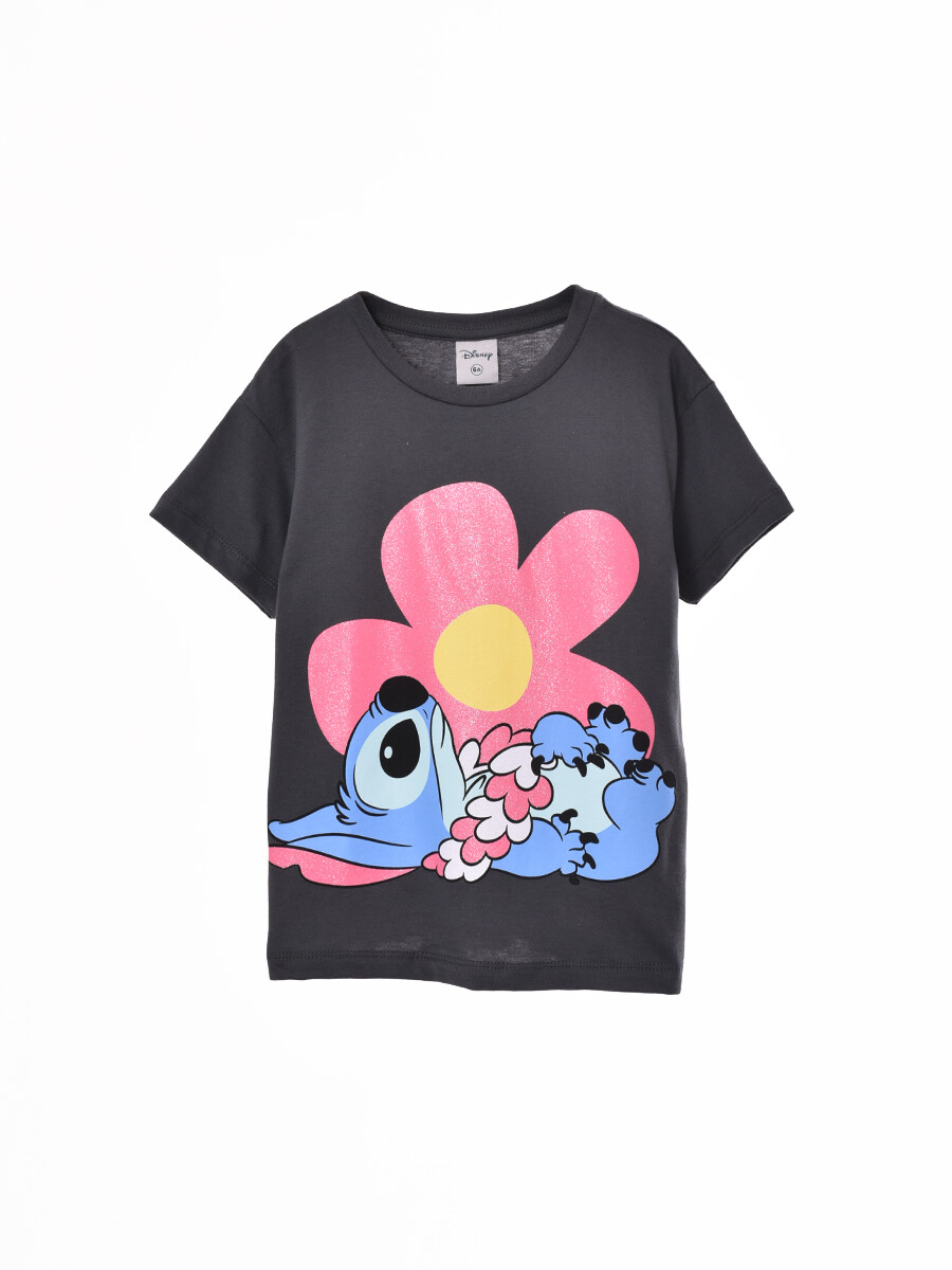REMERA STITCH HAWAII - GRIS 