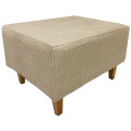 Puff tela y patas de madera Beige