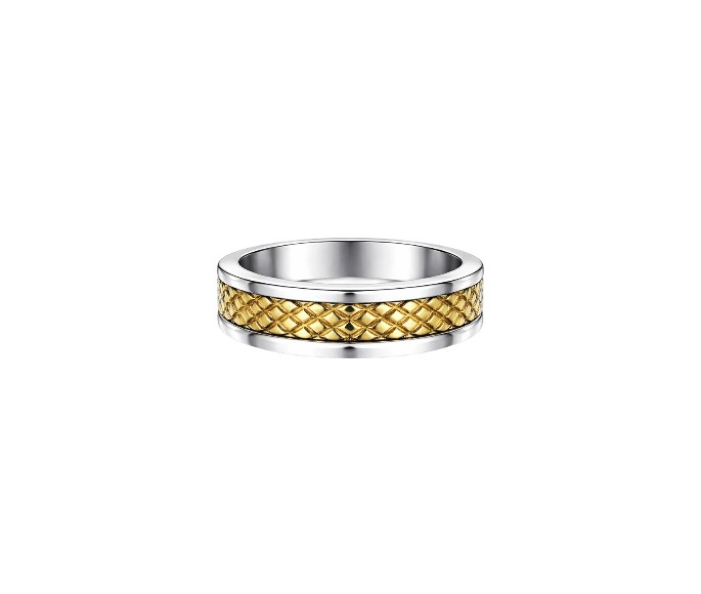 Anillo Labrado - Plata y Oro- Sin Piedra-AN5966 - sinpiedra 