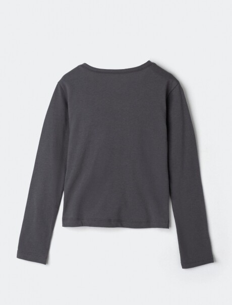 BLUSA INFANTIL CON ESTAMPA GRIS