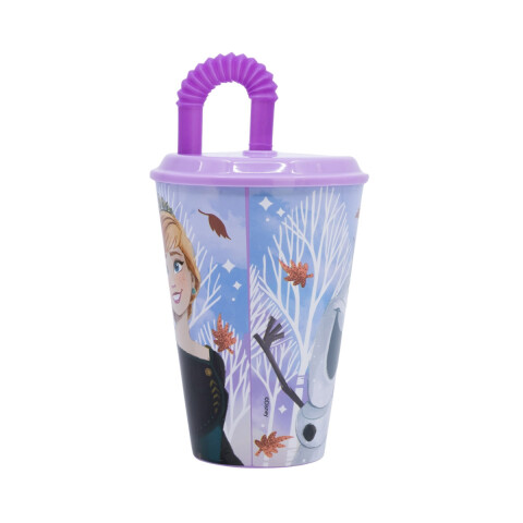 Vaso Plástico con Pajita Retráctil Frozen 430 ml U