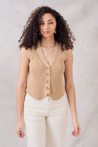 Chaleco Lurex Camel