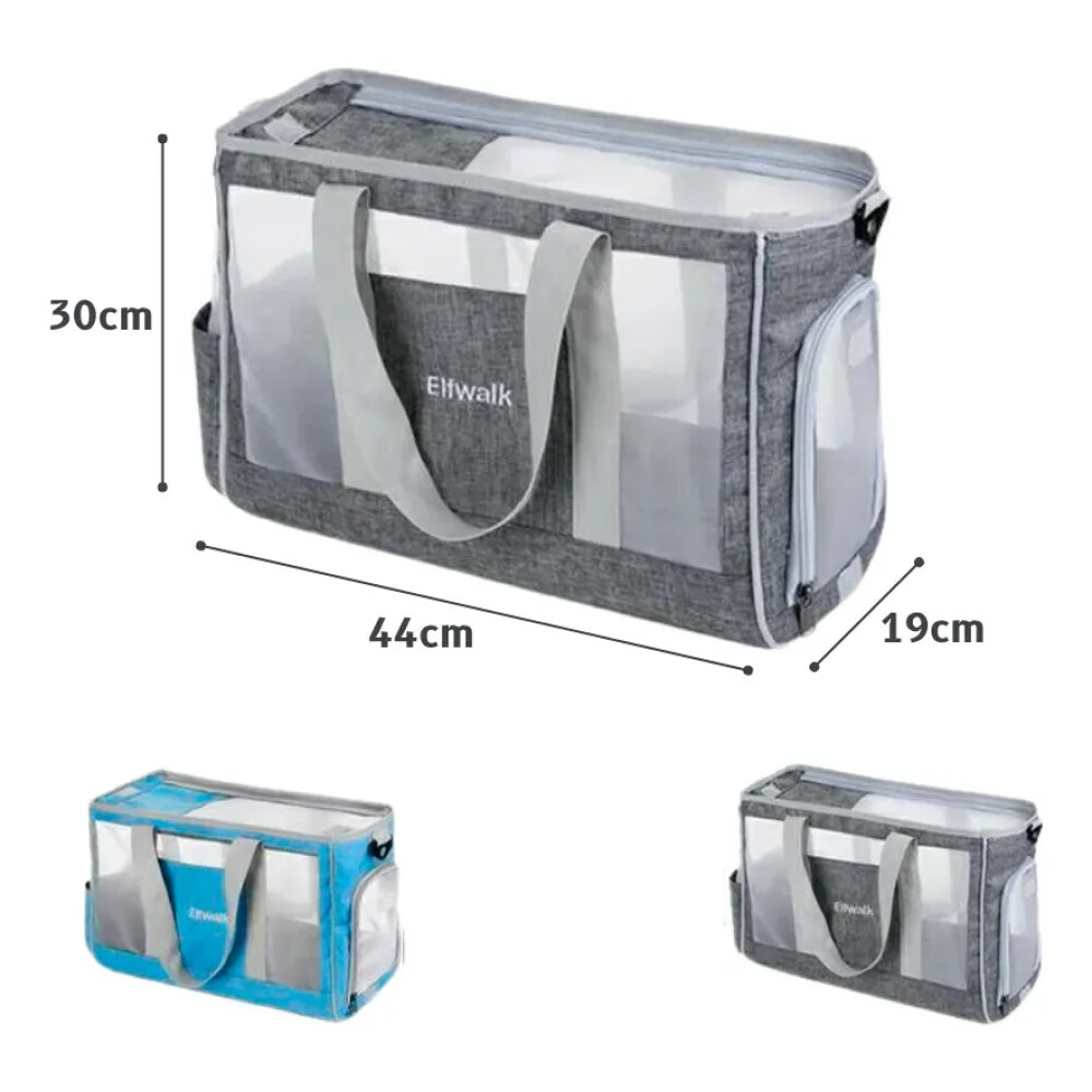Bolso Transportador De Mascotas Ventilado Y Seguro CELESTE