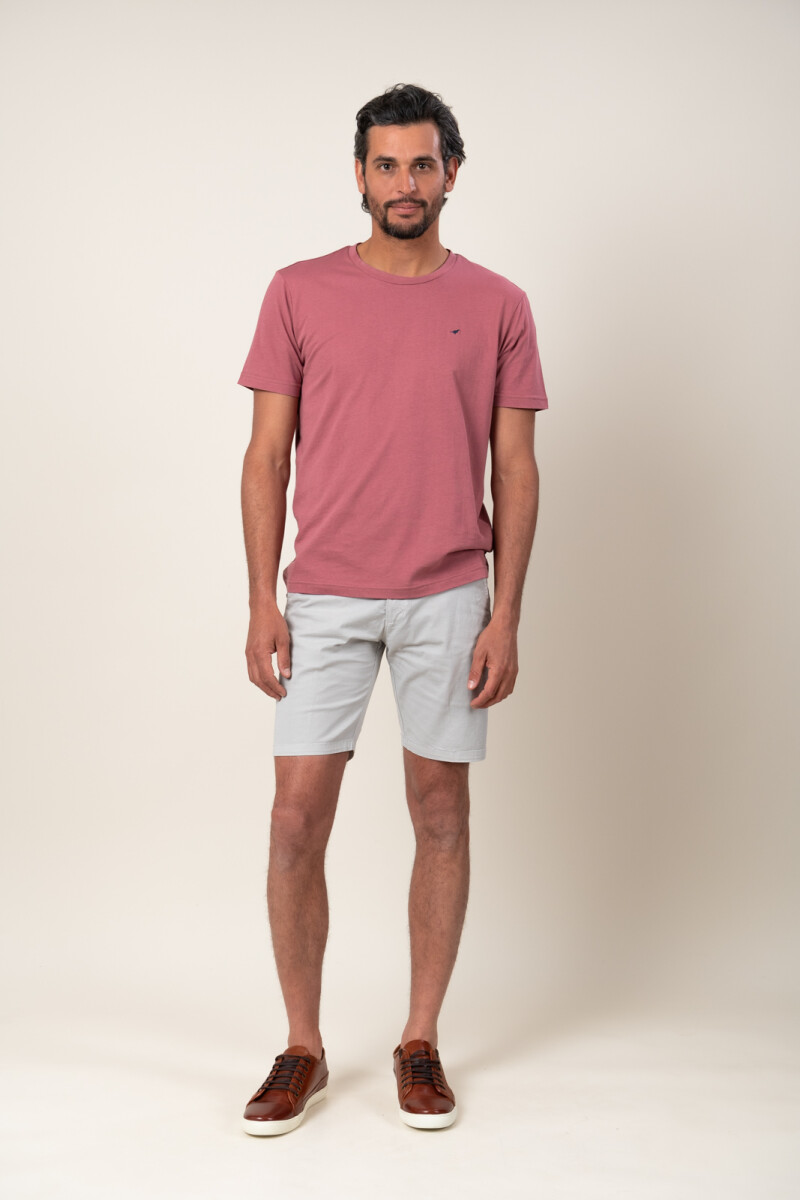 T-Shirt sin bolsillo y con logo - Polvo rosa 
