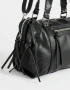 Bowling Boho Cartera Bowling Con Flecos - Negro