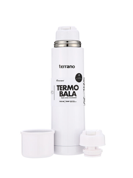 Termo Bala 750ML Metalizado Blanco Metalizado