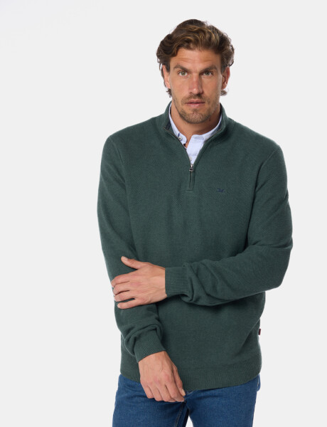 BUZO TEXTURADO MEDIO CIERRE Verde