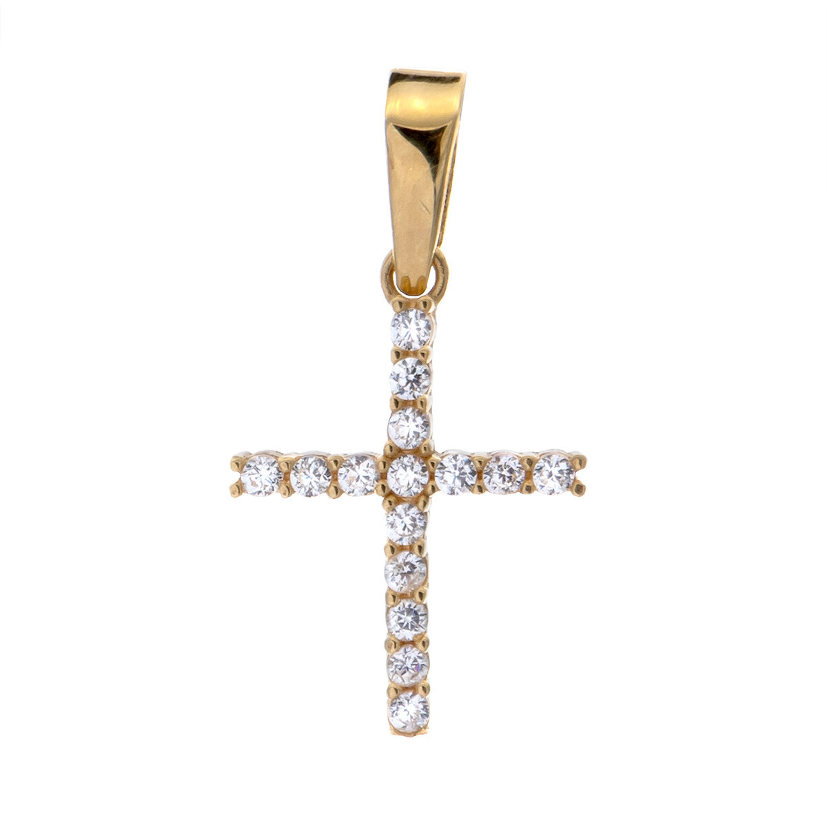 Cruz de oro 18 ktes con circonias. 