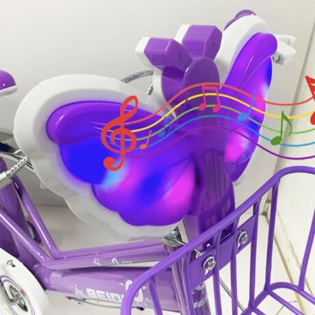 Bicicleta Butterfly con música y luces Rodado 12 Violeta