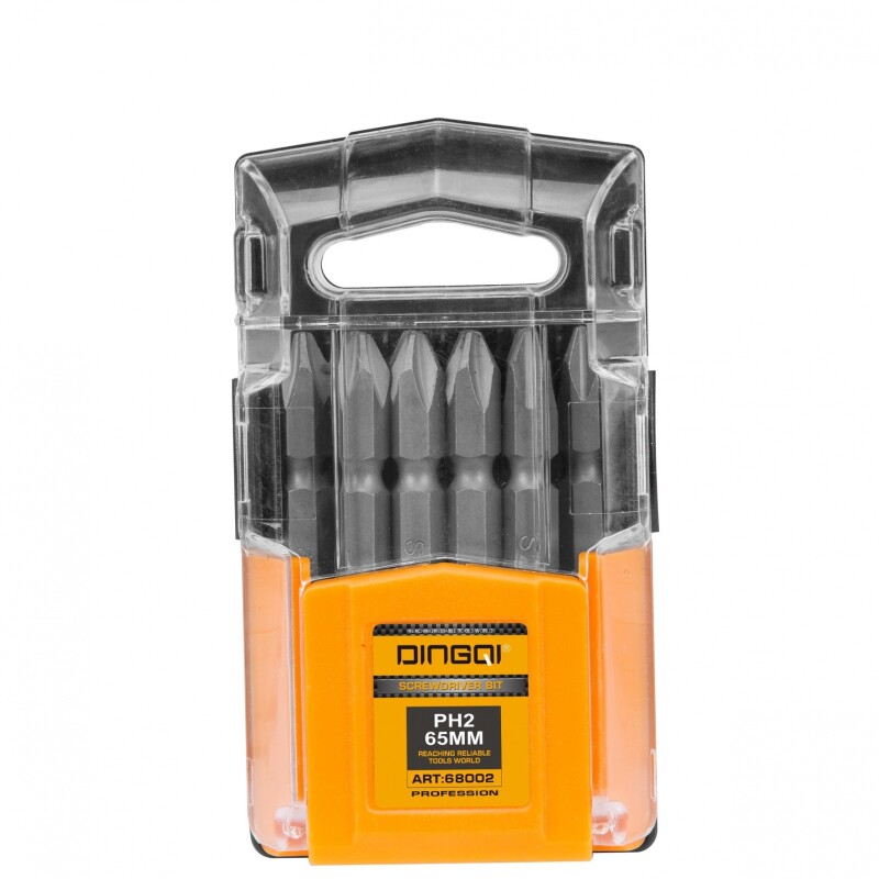DINGQI JUEGO 10 PUNTAS DOBLES PH2 (+) 6.5x65MM ATORNILLADOR INDUSTRIAL Dingqi Juego 10 Puntas Dobles Ph2 (+) 6.5x65mm Atornillador Industrial