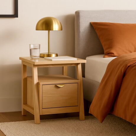 MESA DE NOCHE LATTE ROBLE CLARO - UNICO
