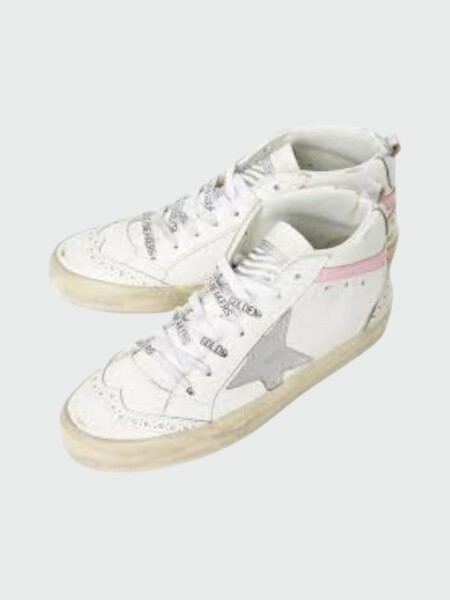 Golden Goose-Botines de cuero, Mid Star Blanco