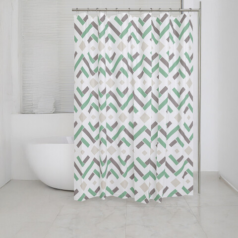 Cortina Baño Bukara con Argollas 180 x 180 cm 283 ROMBOS PETROLEO