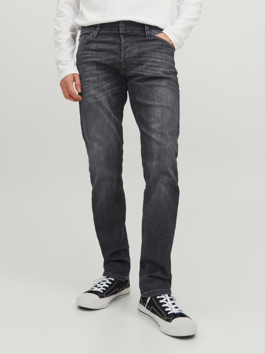 Jeans Slim Fit "glenn" Elástico - Black Denim 