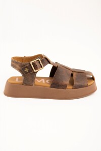 Sandalia Cangrejera Con Plataforma Chocolate