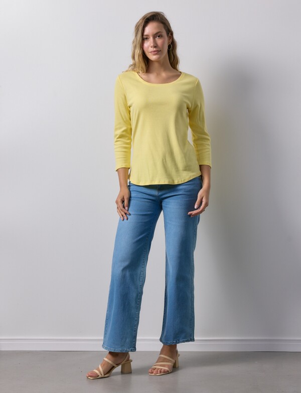 Remera Algodon Basica AMARILLO