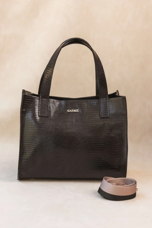 Cartera Bea Iguana Negro