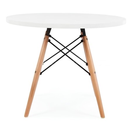 Juego de comedor Con Mesa Circular de 120cm + 2 Sillas Eames Blanco