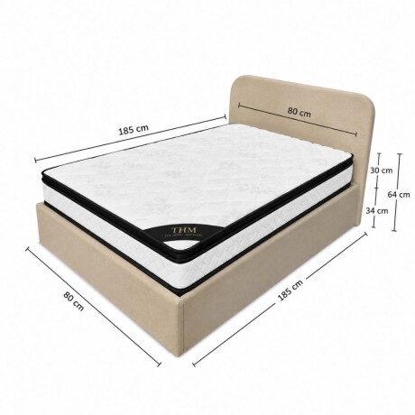 Sommier Baul 1 Plaza THM Mercury Con Respaldo Sommier Baul 1 Plaza THM Mercury Con Respaldo