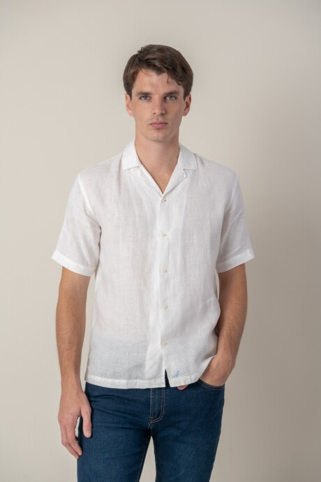 Hawaiana de Lino Blanco