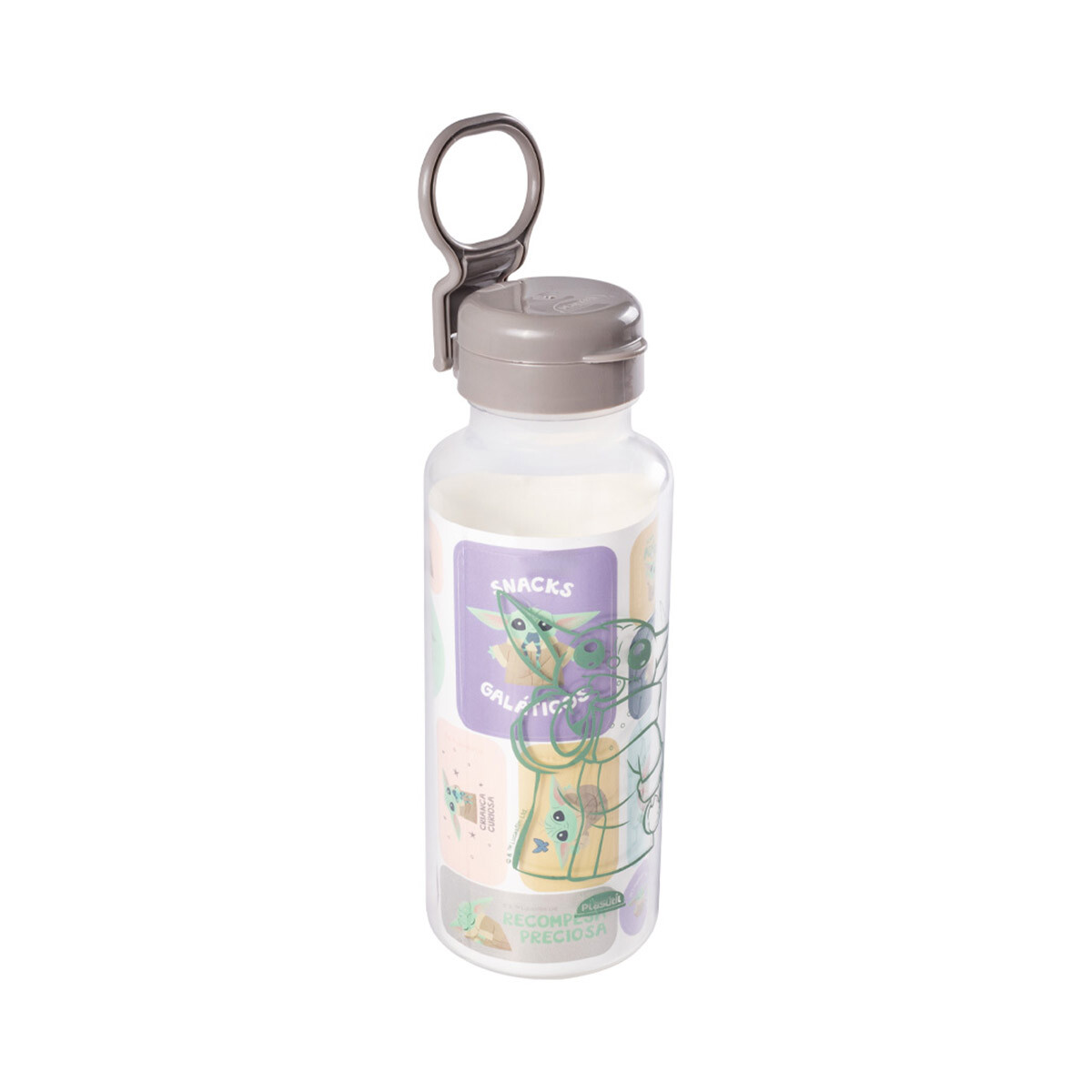 Botella Plástica Fun Baby Yoda 600 ml con Adhesivos 