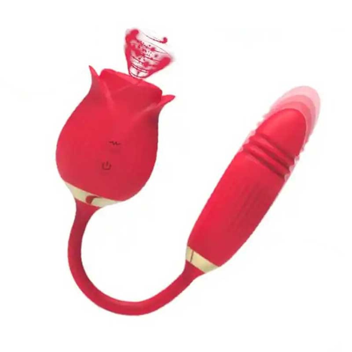 Vibrador Estimulador Clítoris Silicona Rose con Plug Anal 