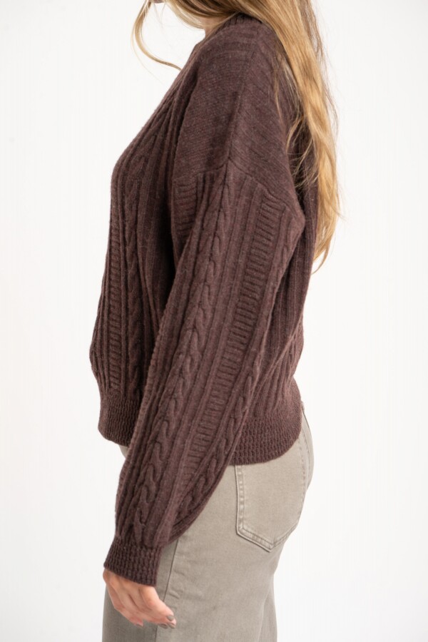 Sweater Texturado Lana Chocolate