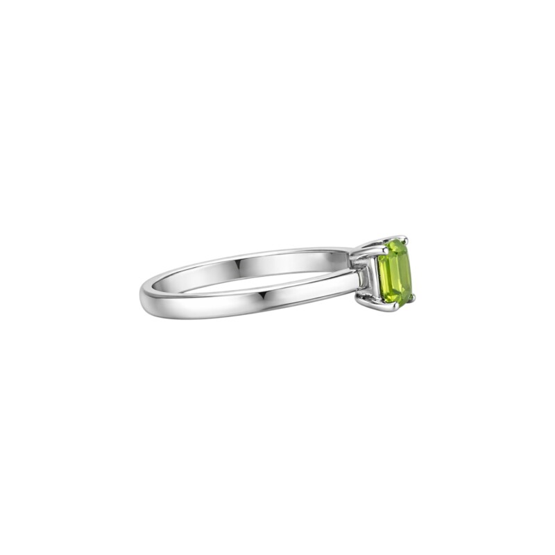Anillo Cuadrado-Plata rodinada-Piedra Peridoto-AN2023 conpiedra