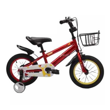 Bicicleta Infantil Rodado 16 para Niños Canasto y Rueditas Rojo