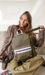 MOCHILA JEREZ OLIVA Y BLANCO