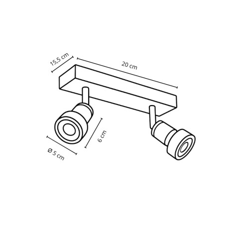 AAS Lámpara Niza Doble Orientable Blanca
