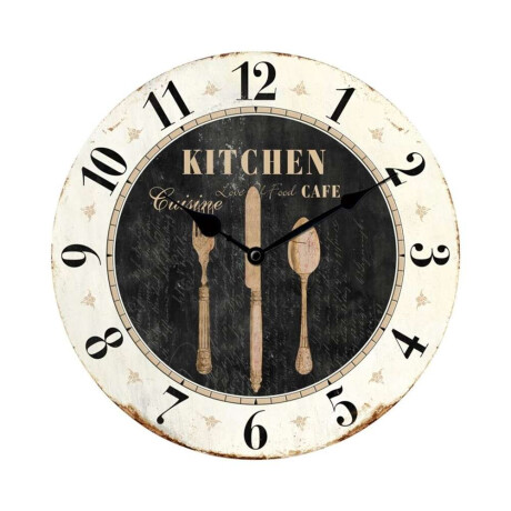 Reloj De Pared Mdf D28.8X3.5Cm Cubiertos Kitchen