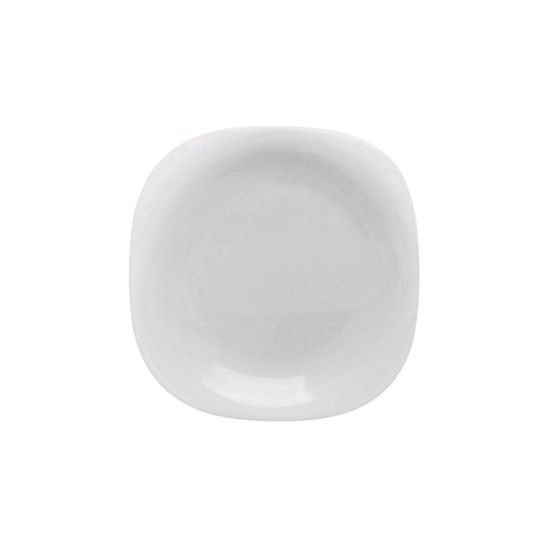 Set x6 Plato llano semi cuadrado 28cm Opalina BLANCO