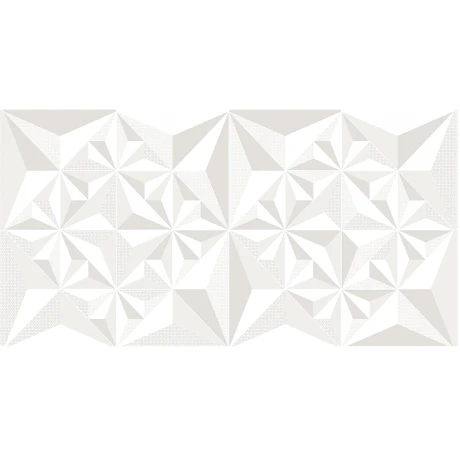 Semi gres blanco satinado decorado Relieve 63x120Cm pared GAMAS DE BLANCO