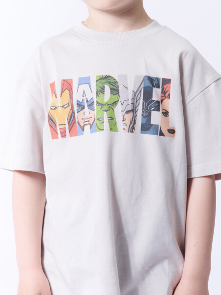 Remera Logo Marvel Blanca