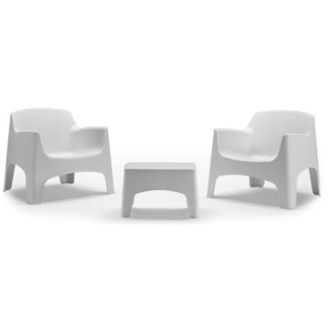 Juego De Patio Ibiza 2 Sillones + Mesa Ratona En Resina Blanco Juego De Patio Ibiza 2 Sillones + Mesa Ratona En Resina Blanco