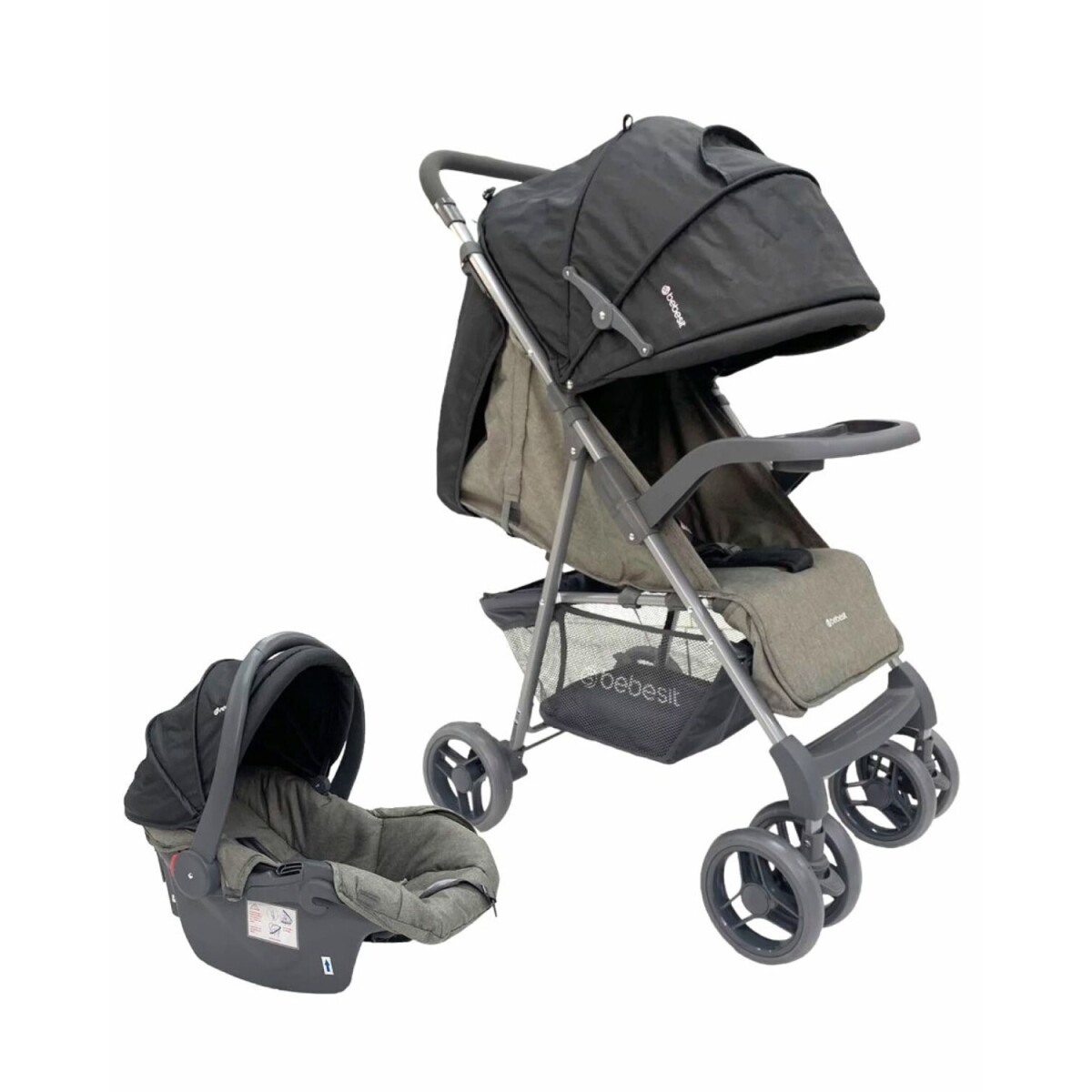 Coche de bebé Travel System Bebesit Sevilla de 0 a 36 meses - Gris 