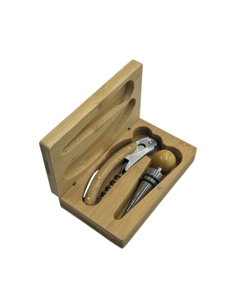 SET DE ACCESORIOS PARA VINO 2 PIEZAS CAJA BAMBOO SET DE ACCESORIOS PARA VINO 2 PIEZAS CAJA BAMBOO